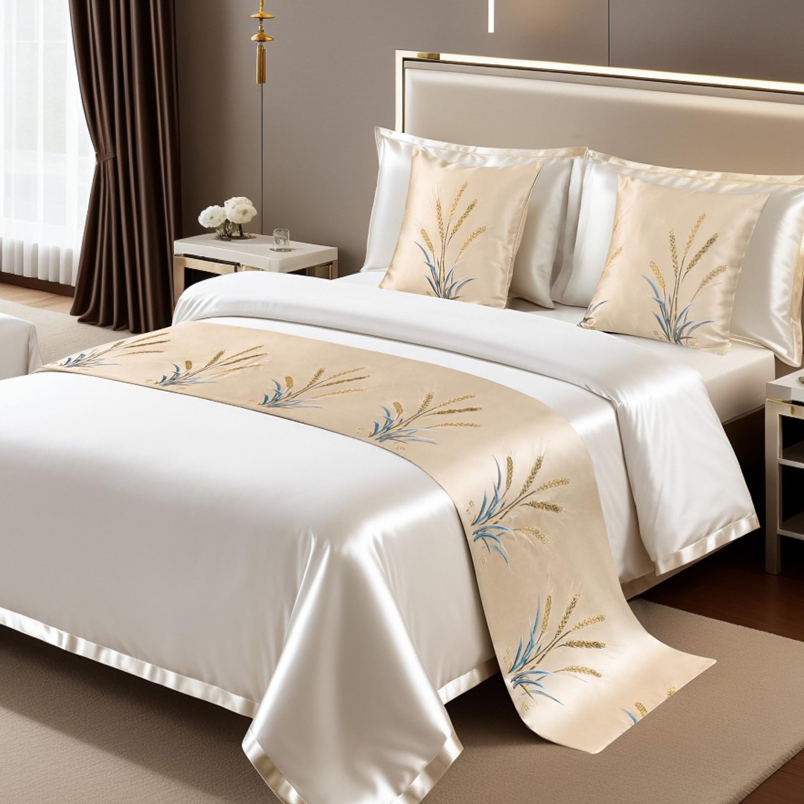 Camino de cama hotel de lujo evita manchas en ropa de cama con tela moderna