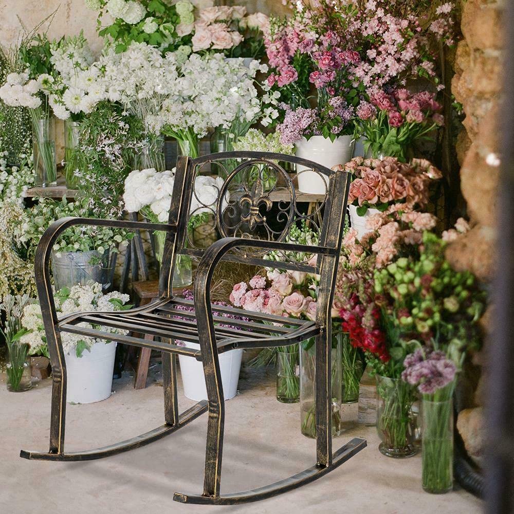 vintage metal rocking patio chairs