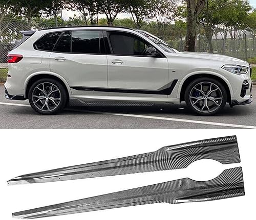 NINTE Faldas laterales para BMW G05 X5 M Sport 2019-2025 estilo de fibra de carbono, extensión lateral, línea inferior, paneles basculantes, alerón