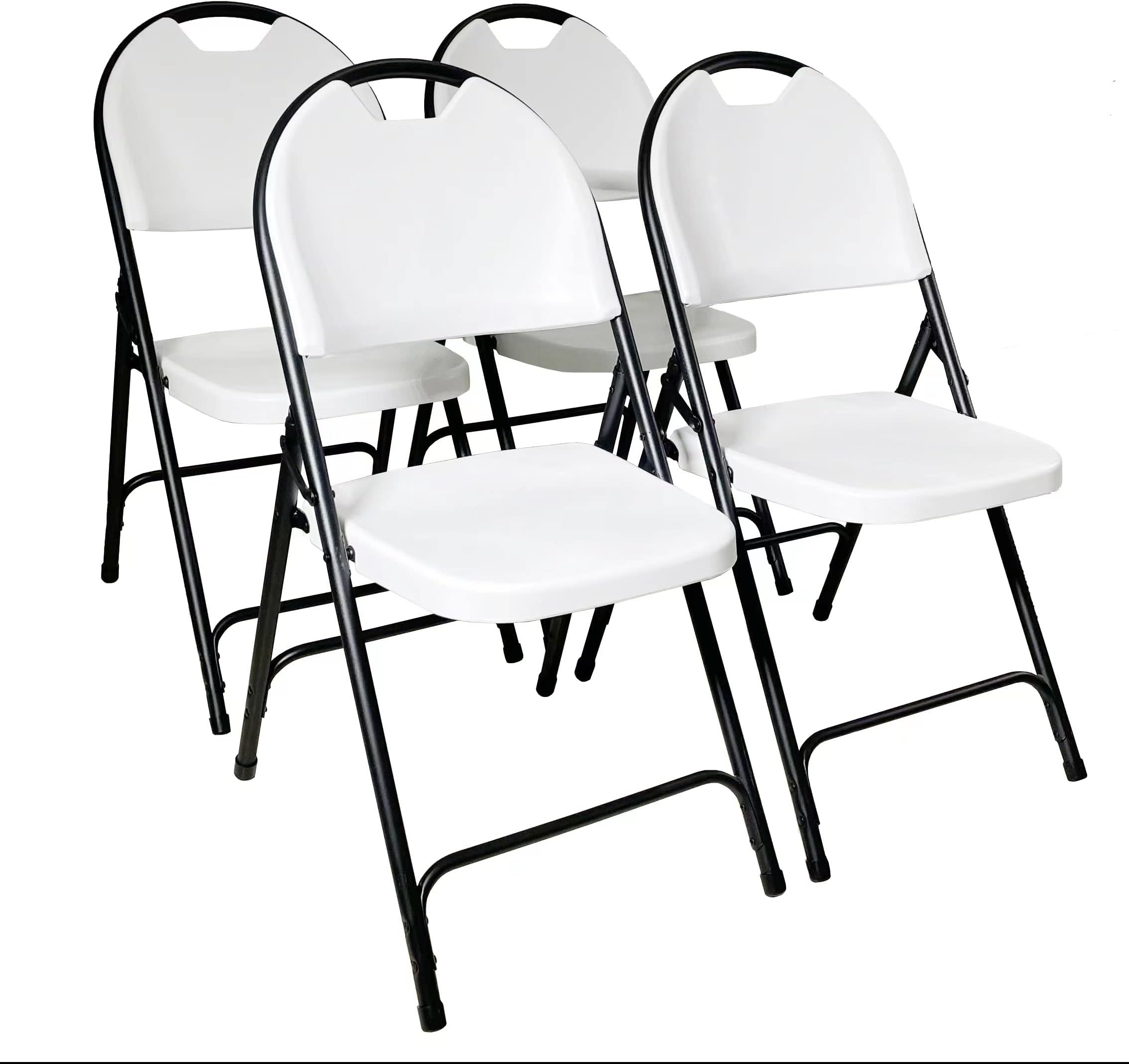 Alextend 4 Pack Plastic Folding Chairs with 160kg Weight Capacity