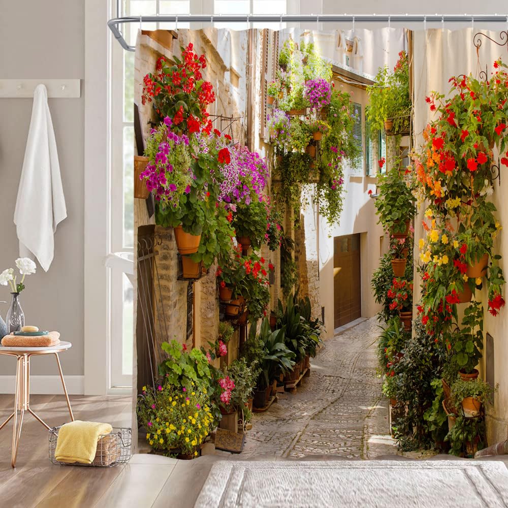Amazon.com: GCTNBJL Italian Shower Curtain European Garden Greece