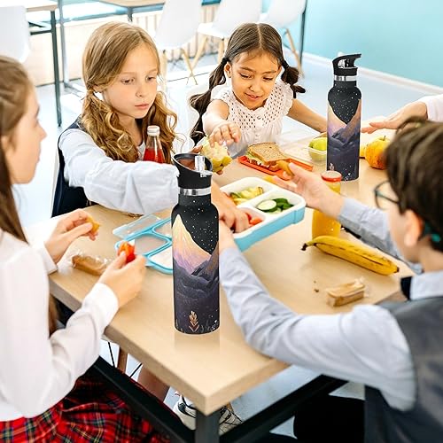 Miniatura 6 de Black Mountain - Botella de agua deportiva a prueba de fugas y sin bisfenol A (BPA) con pajitas a prueba de fugas, doble pared aislada al vacío para