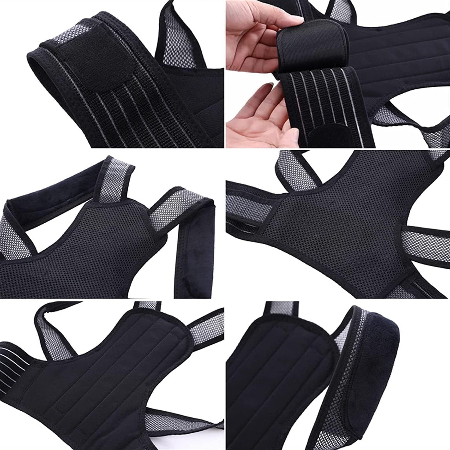 KEuLen Korektor postawy dla kobiet i mężczyzn, korektor postawy, garb poprawia postawę, pełne wsparcie dla regulowanego tylnego ramienia Unisex postawa pleców (biała, duża)