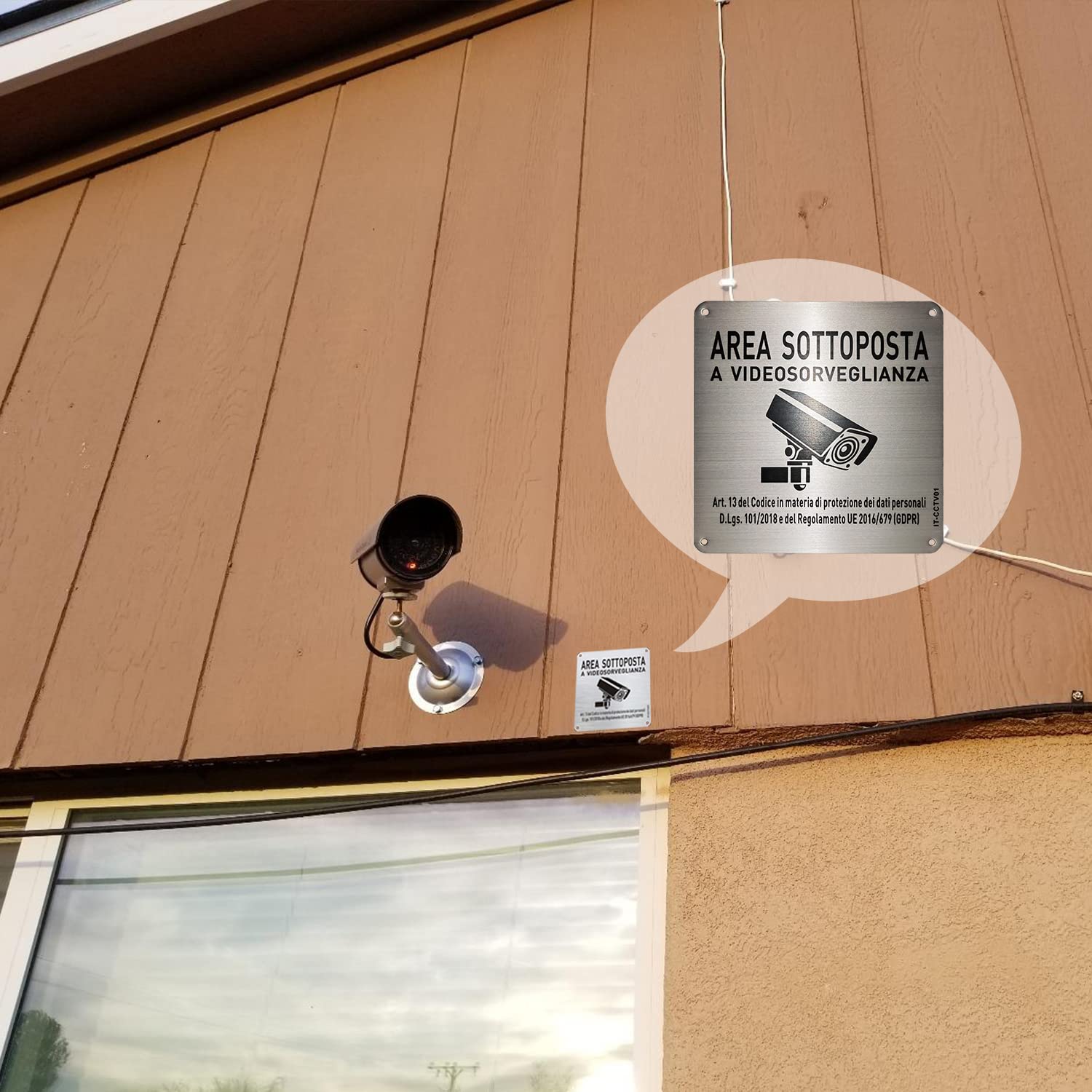Cartello AREA SOTTOPOSTA A VIDEOSORVEGLIANZA Alluminio - Foto 10