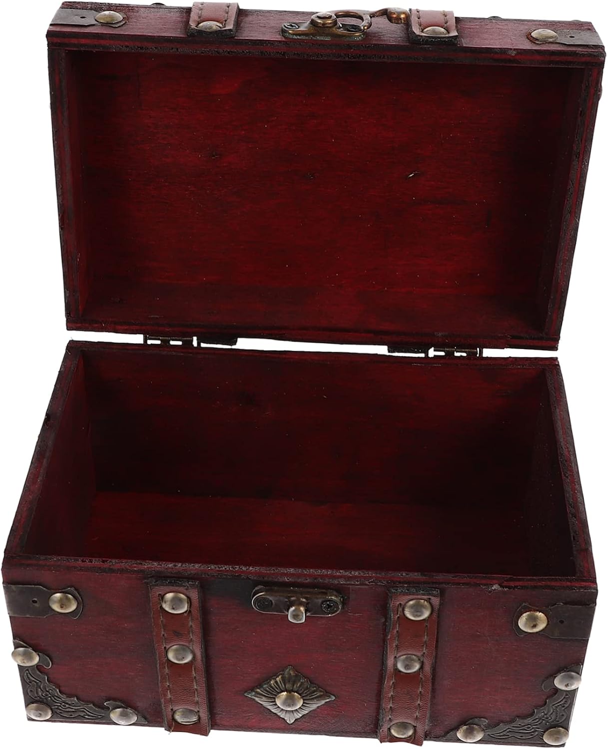 Wooden Jewelry Armoire Organizer Case Handheld Storage Box for Earrings Pendants