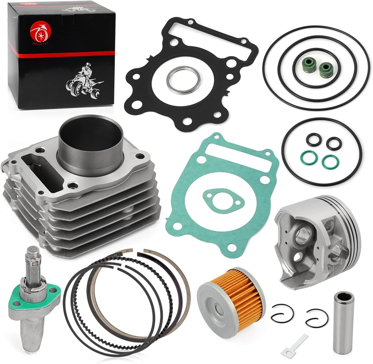 Cylinder Top End Rebuild Kit 74mm Piston Ring Tensioner For Honda 1988-2000 TRX300 TRX300FW Fourtrax 300 4x4 2x4 12100-HC4-000