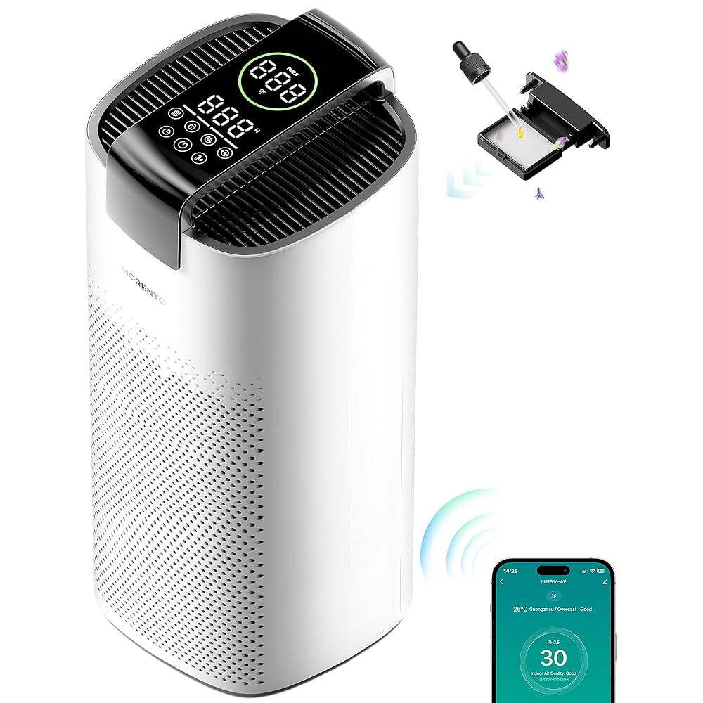 MORENTO 空気清浄機 360°吸引 H13 HEPAフィルター MORENTO 空気清浄機 360°吸引 H13 HEPAフィルター