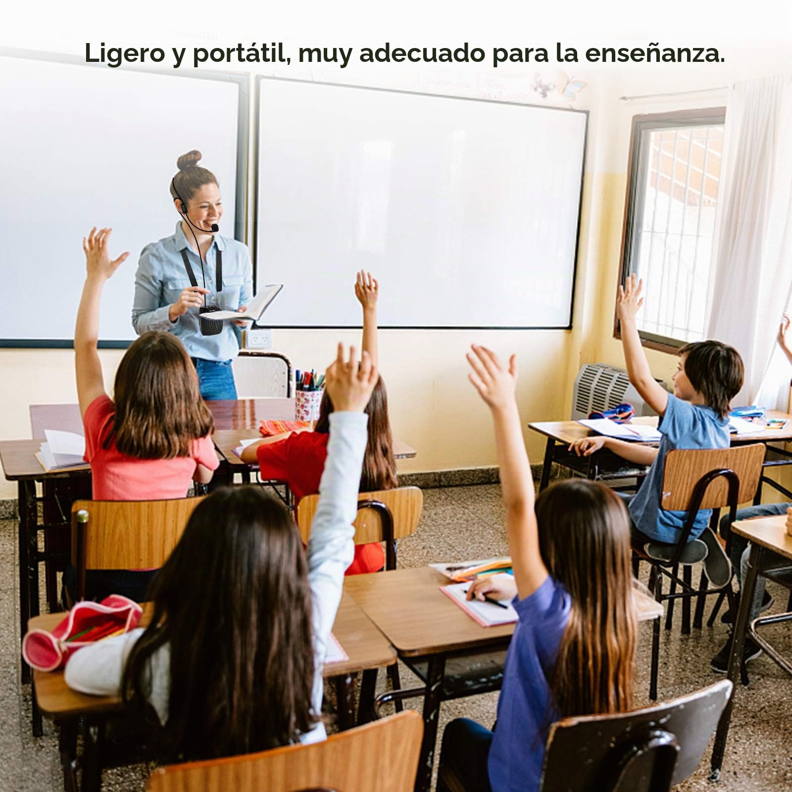 Zoweetek Amplificador de voz portátil con micrófono y cintura con cable, compatible con formato MP3 de audio para profesores, cantos, entrenadores, presentación, guía turística, personas mayores