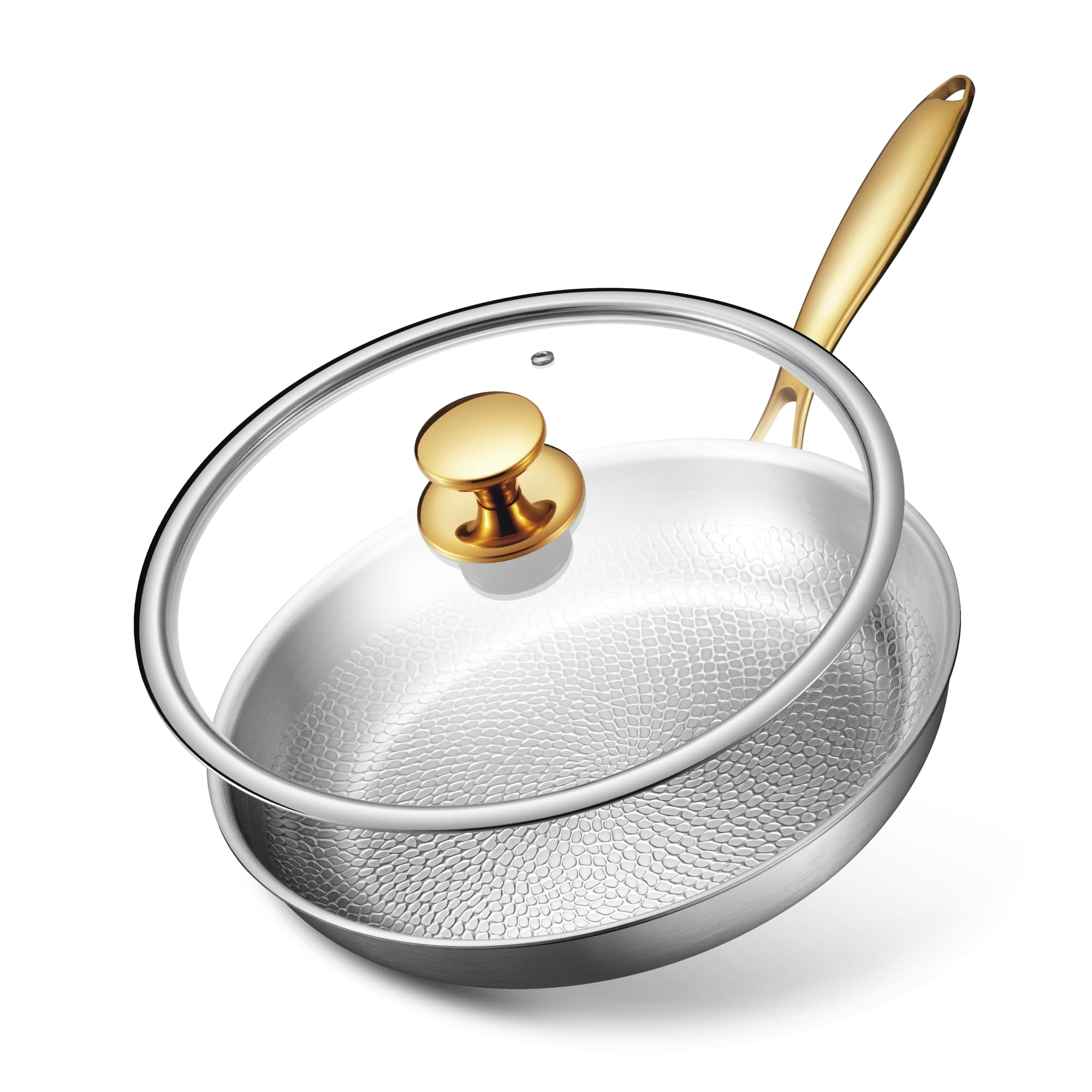 Titanium Pans for Cooking | 12 Inch Pure Tagine Titanium Skillet with Lid