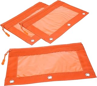 STOBOK 3 Peças Porta-Lápis Bolsa Para Lápis Tapa-Olho Máscara Para Os Olhos Clipes Para Fichário 3 Anéis Fichário Bolsa Fichário Bolsa De Arquivo Zíper Fichário Bolsa Porta Caneta