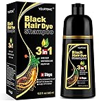 YOURTONE Black Hair Dye Shampoo 3 in 1 for Gray Hair Coverage, Hair Color Shampoo for Women Men, Herbal Ingredients Champu Para Pintar el Cabello (16.9 Oz)