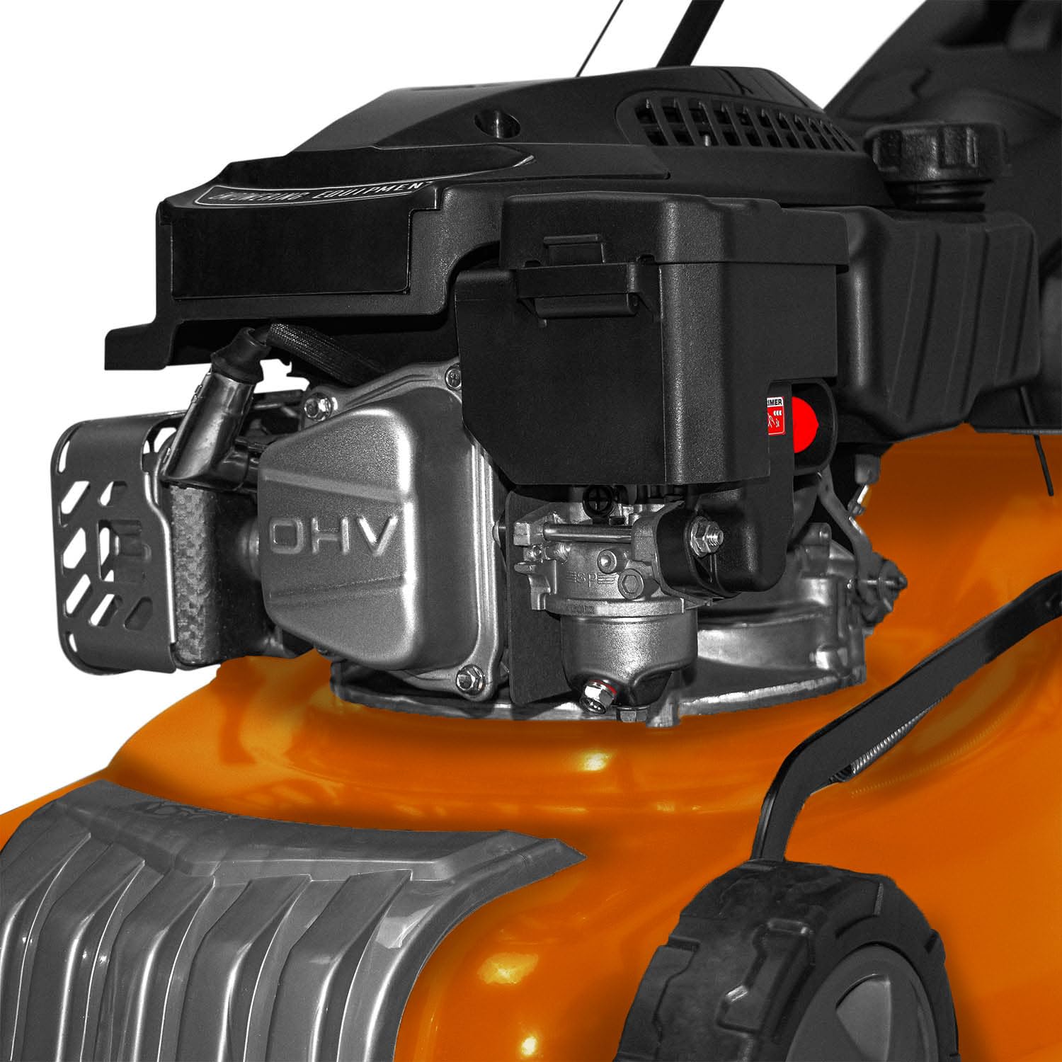 BOUDECH Cortadora de césped autopropulsada Motor de combustión 132cc 2.5KW OHV 4 Tiempos Mulching Mulching Ancho de Corte 400mm.