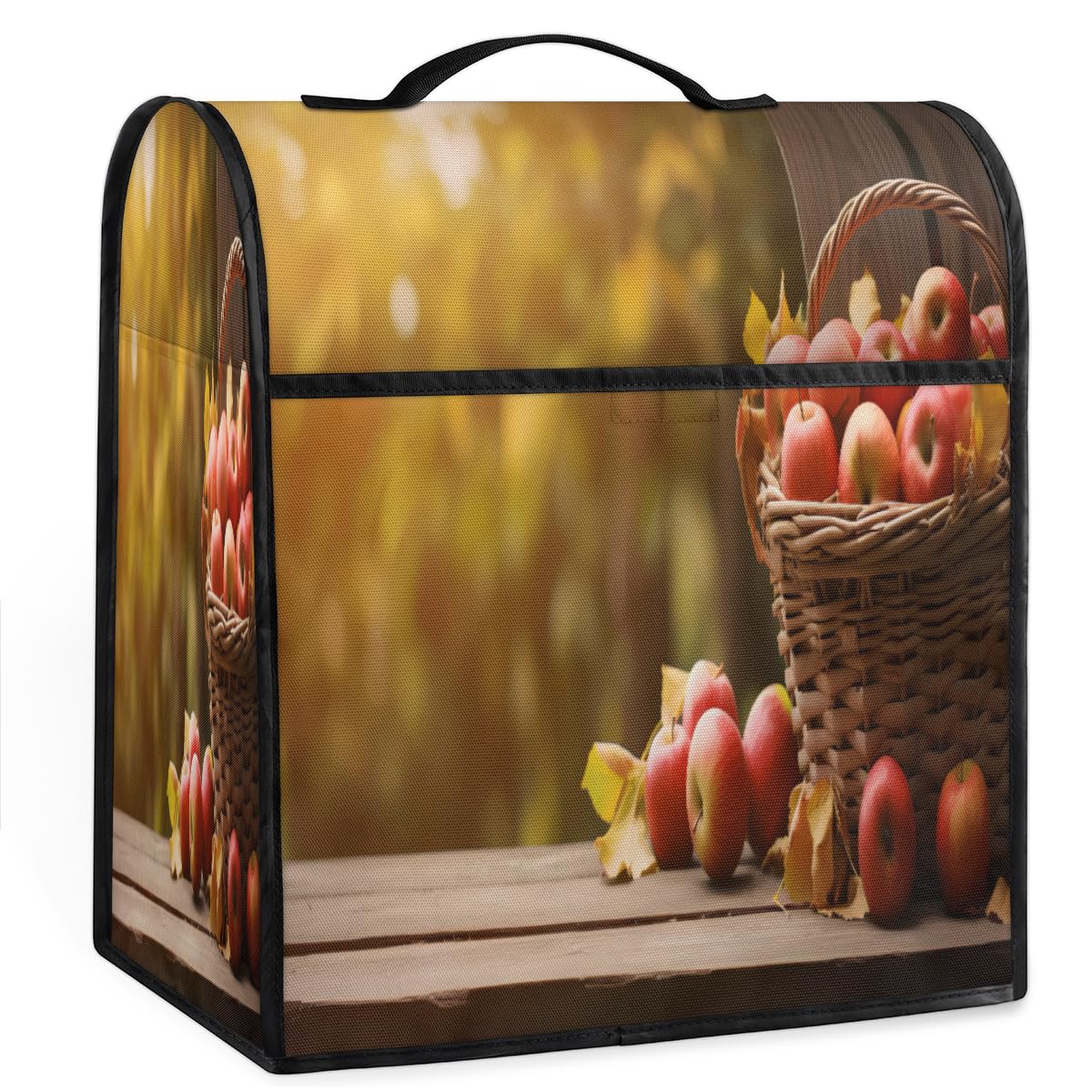 Coffee Maker Cover Apples Pattern Kitchen Appliance Covers Small Appliance Covers Blender Cover Juicer Cover Dust Covers for Kitchen Appliances with Top Handle and Pockets,Washable,C93