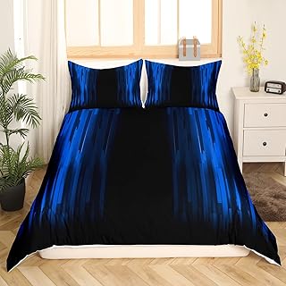 Blue Ombre Duvet Cover Set Kids Ombre Bedding Set Abstract Art Design Comforter Cover for Room Decor Modern Quilt Cover with 2 Pillow Cases Full Size