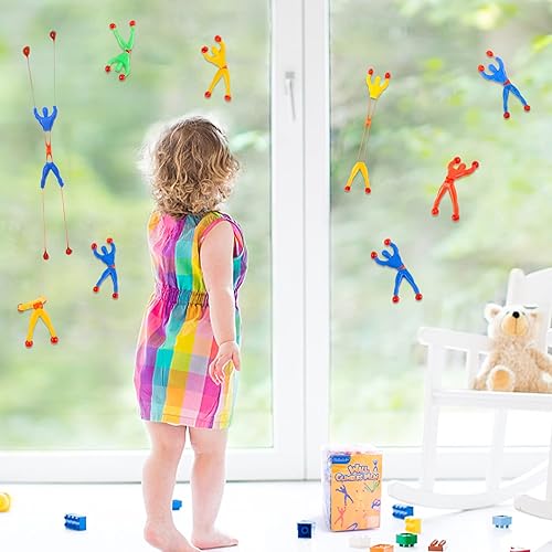 Miniatura 8 de Shindel 50 piezas de trepadores de pared elásticos, juego de juguetes pegajosos para hombre escalador, juguetes divertidos para ansiedad, bolsas de