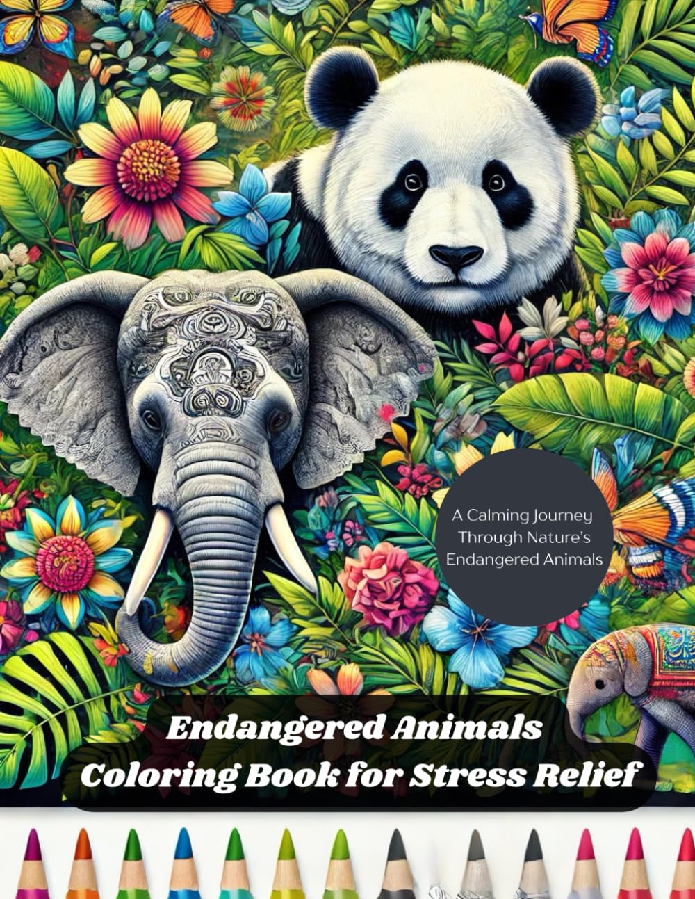 Endangered Animals Coloring Book for Stress Relief