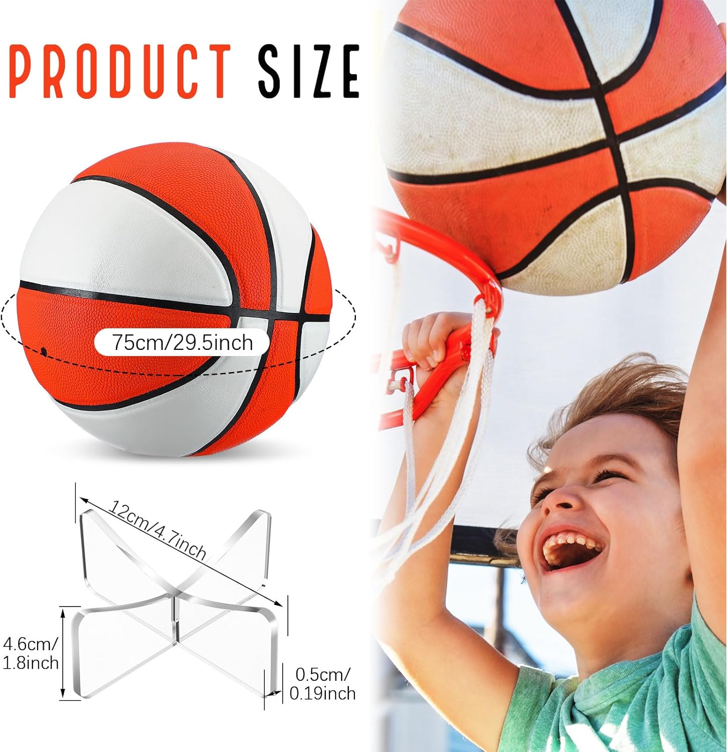 Liliful Graduation Autograph Basketball with Acrylic Stand, Signature Pen Pump Size 7 Blank Signing Ball for High School College Senior Night, Graduation Gift for 2026 Basketball Players