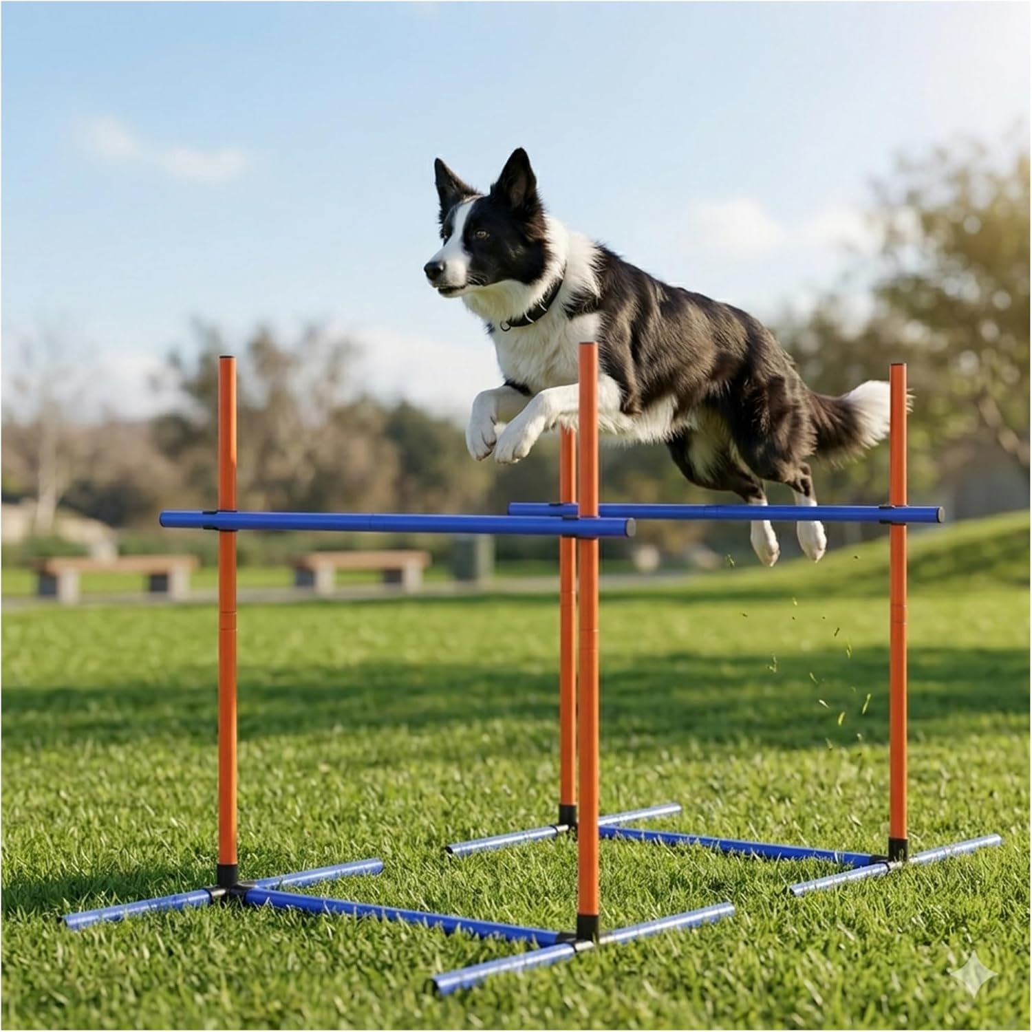 6Set Dog Agility Jumps Hurdle Course Training Equipment for Dogs, Indoor Outdoor Backyard Exercise Equipment