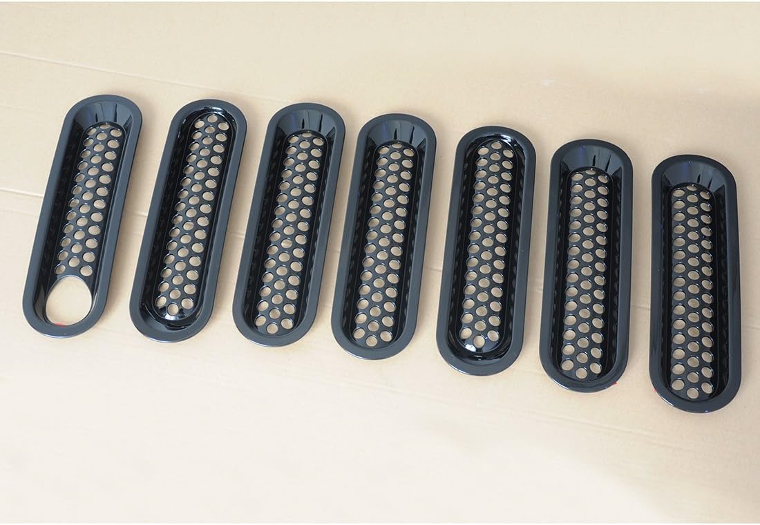 Sunny Black Mesh Grille Inserts Cover Key Lock Hole For 2007-2015 Wrangler JK