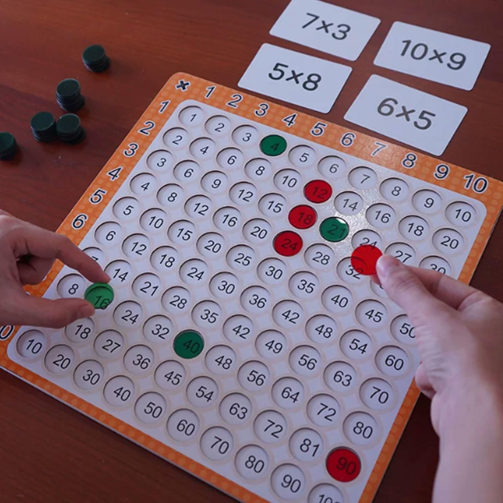 Gioco da Tavolo Montessori delle tabelline | Tabella di moltiplicazione da 1 a 10 con schede flash, Giocattolo educativo per la pratica della moltiplicazione