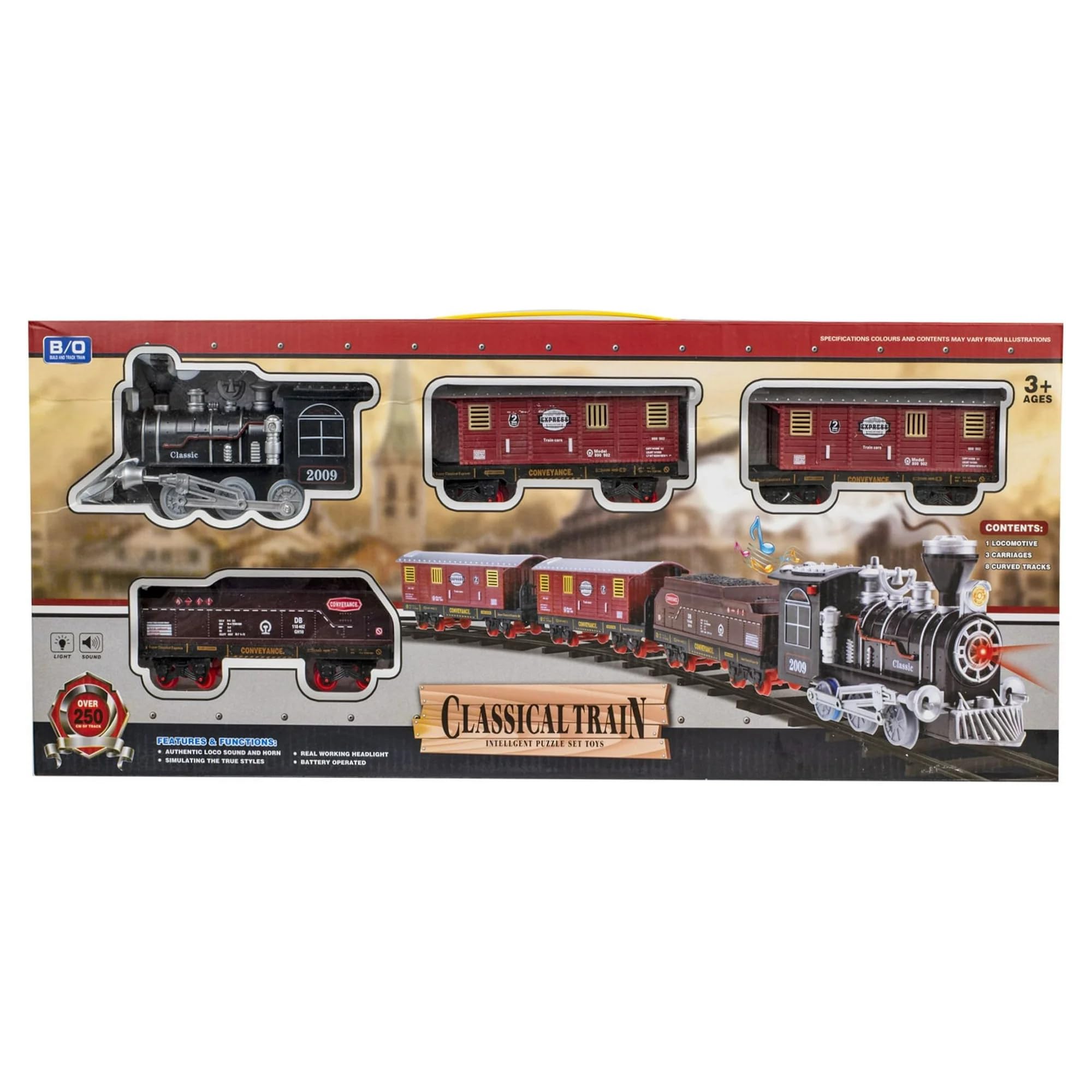 SGTT PRO 12 PCS Light & Sound Classic Train Set - Ages 3 Years and up