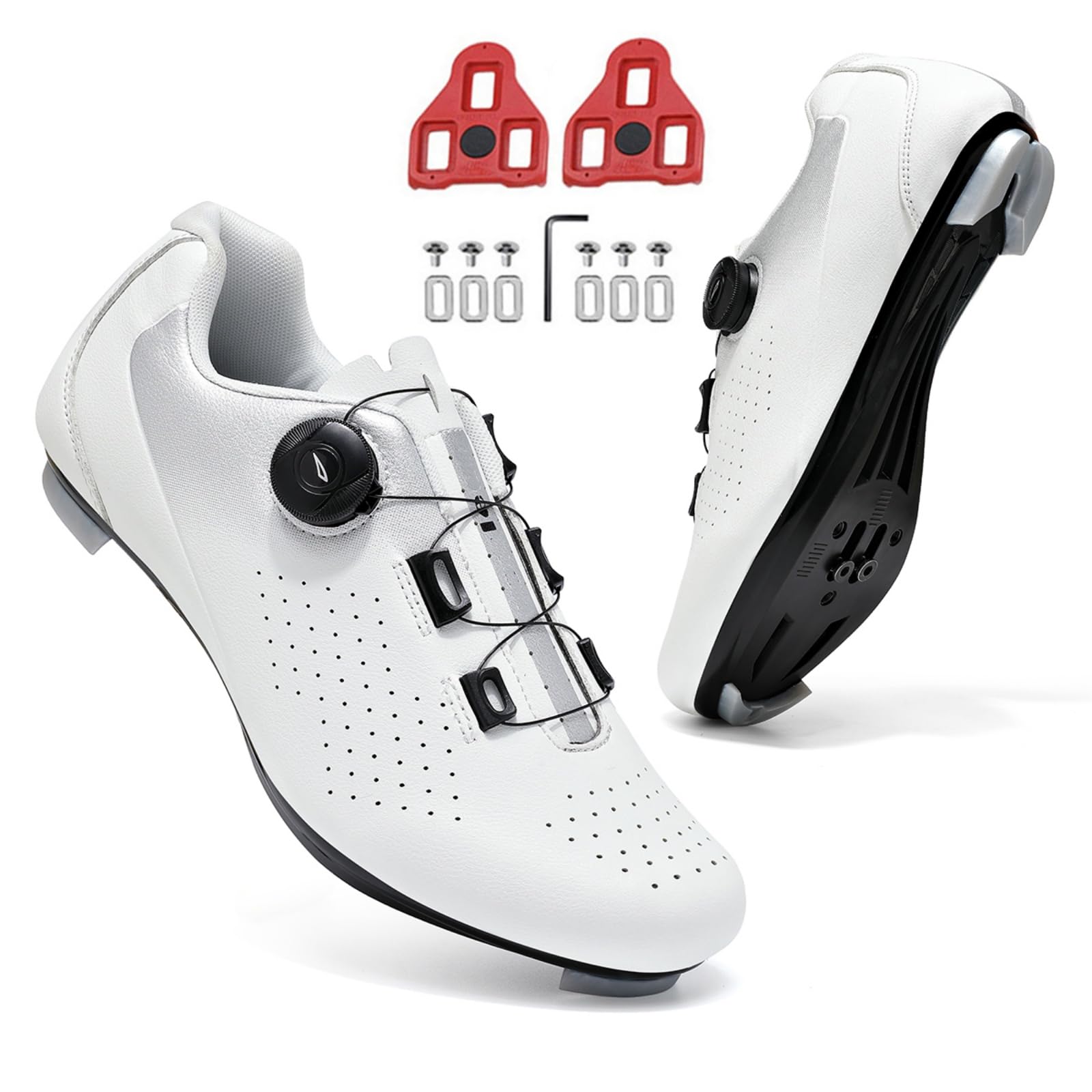 JiuQing Zapatillas Ciclismo Hombre Mujer con Calas Delta Compatibles con Peloton KEO SPD para Bicicleta Indoor Exterior Y De Carretera