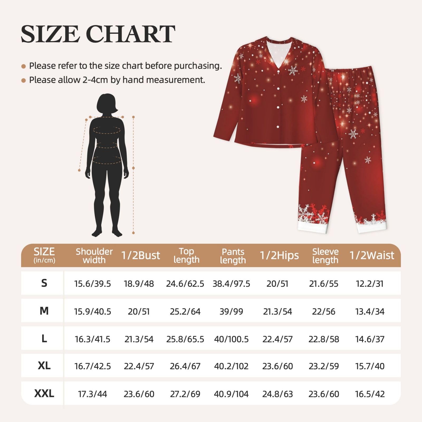 Conjunto de pijama de manga larga para mujer, estampado navideño, ropa de dormir, ropa de dormir, ropa de dormir casual, dos piezas