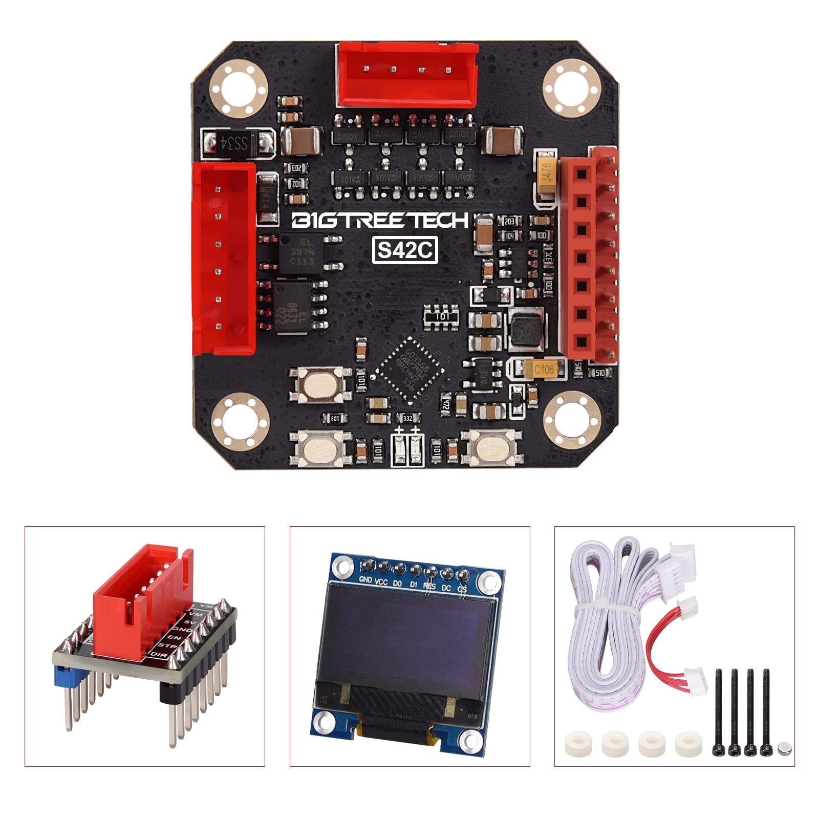 BIGTREETECH S42C V1.1 High Speed Closed Loop Driver Control Board 42 Stepper Motor Prevent Multi-Step and Losing Steps with Low Heat Generation for 3D Printer (S42C V1.1)