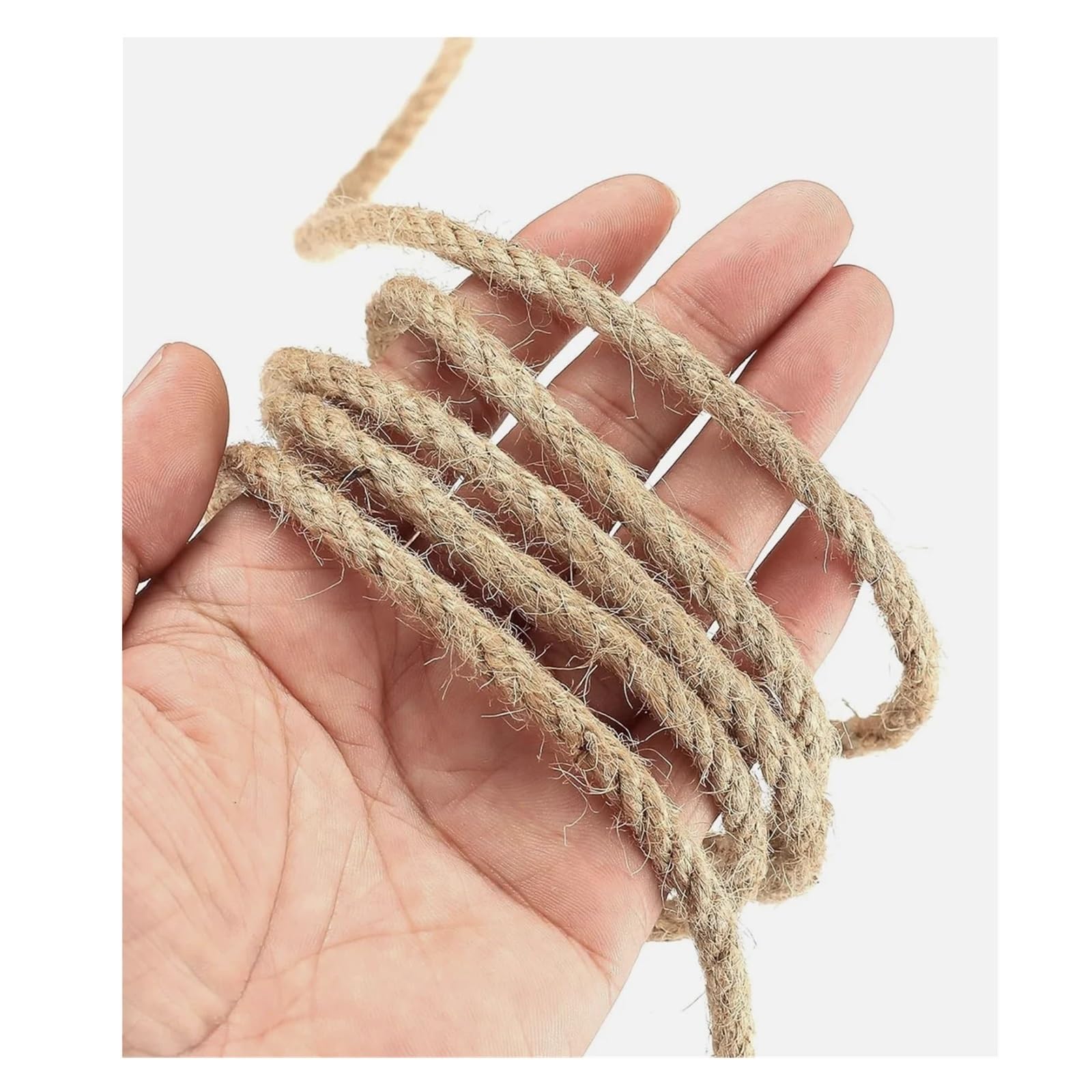 100 m Juteschnur, 4/5/6 mm, Robustes braunes Seil – Dicke for Kratzbaum, Gartenarbeit, Basteln und Einwickeln Für Camping Garten