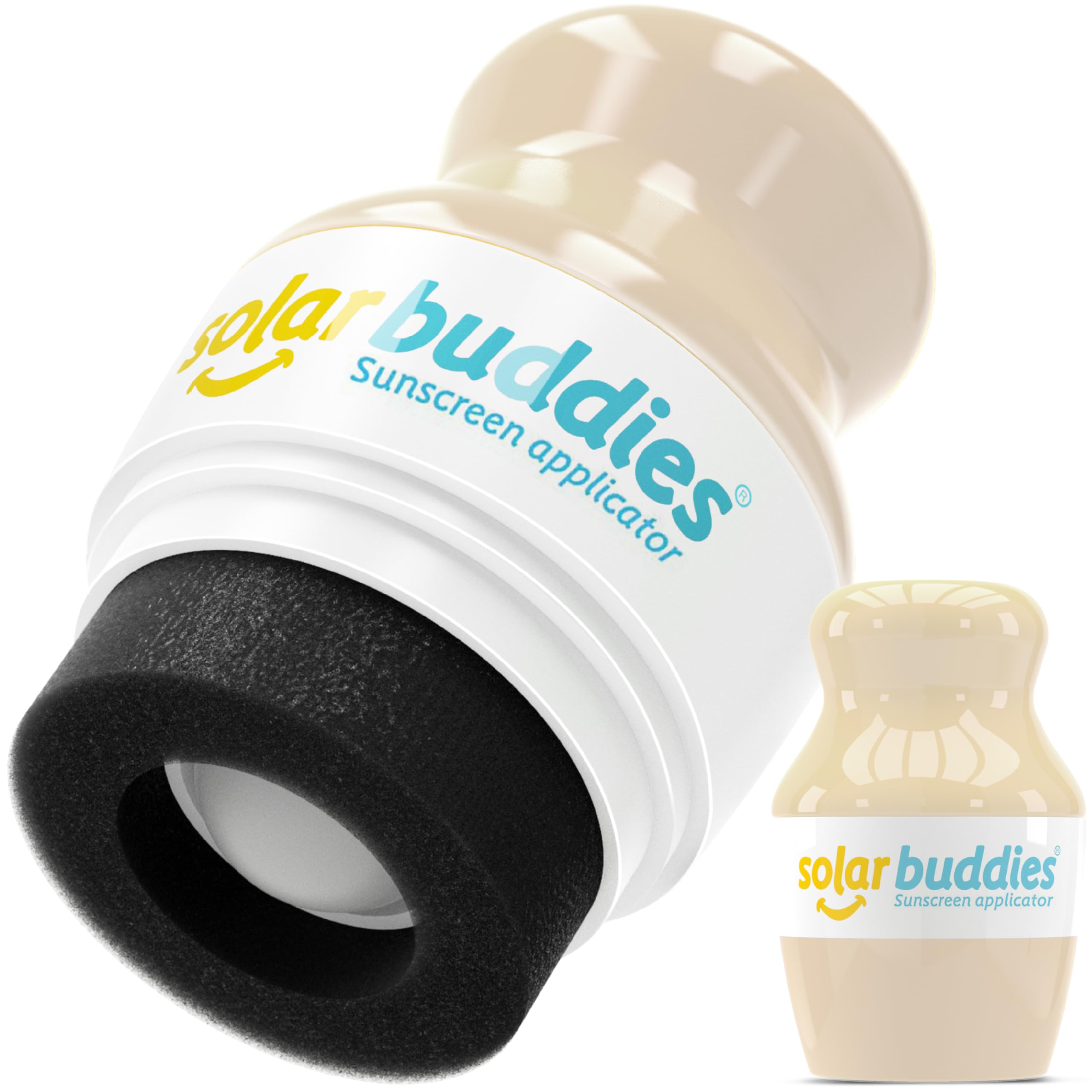 Applicateur de crème solaire Solar Buddies – Unité individuelle – Rechargeable à bille avec éponge – Crème solaire et lotions – Enfants, adultes, familles – 100 ml – Idéal voyage (Nude_N)