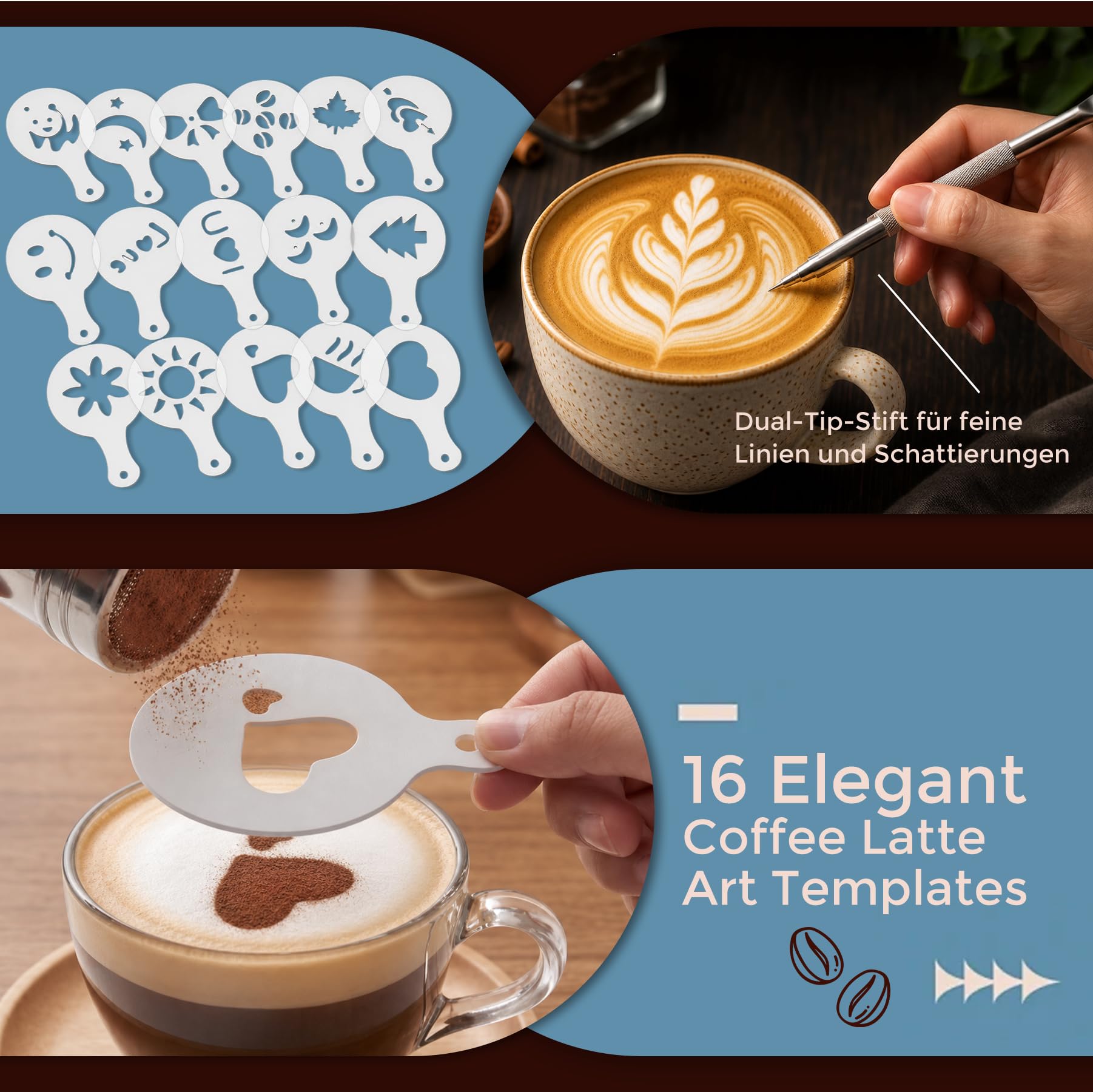 Espresso Tamper Set mit Tamperstation für Barista Kaffee