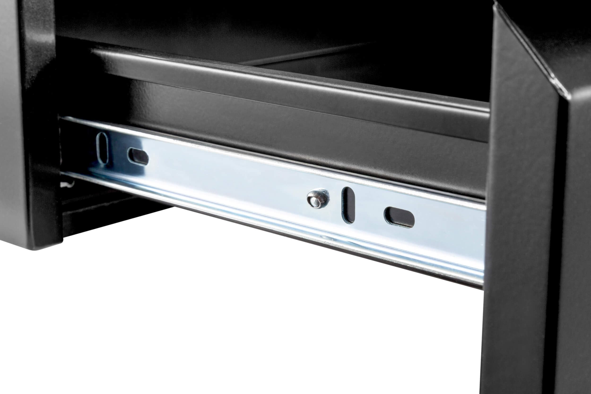 Eigentlich Schreibtisch Unterbau-Schublade mit Ablage B:51 x L:31-48 x H:19 cm, Schwarz - geräumige Schreibtisch Materialschublade mit Softclose, praktische Laptopablage