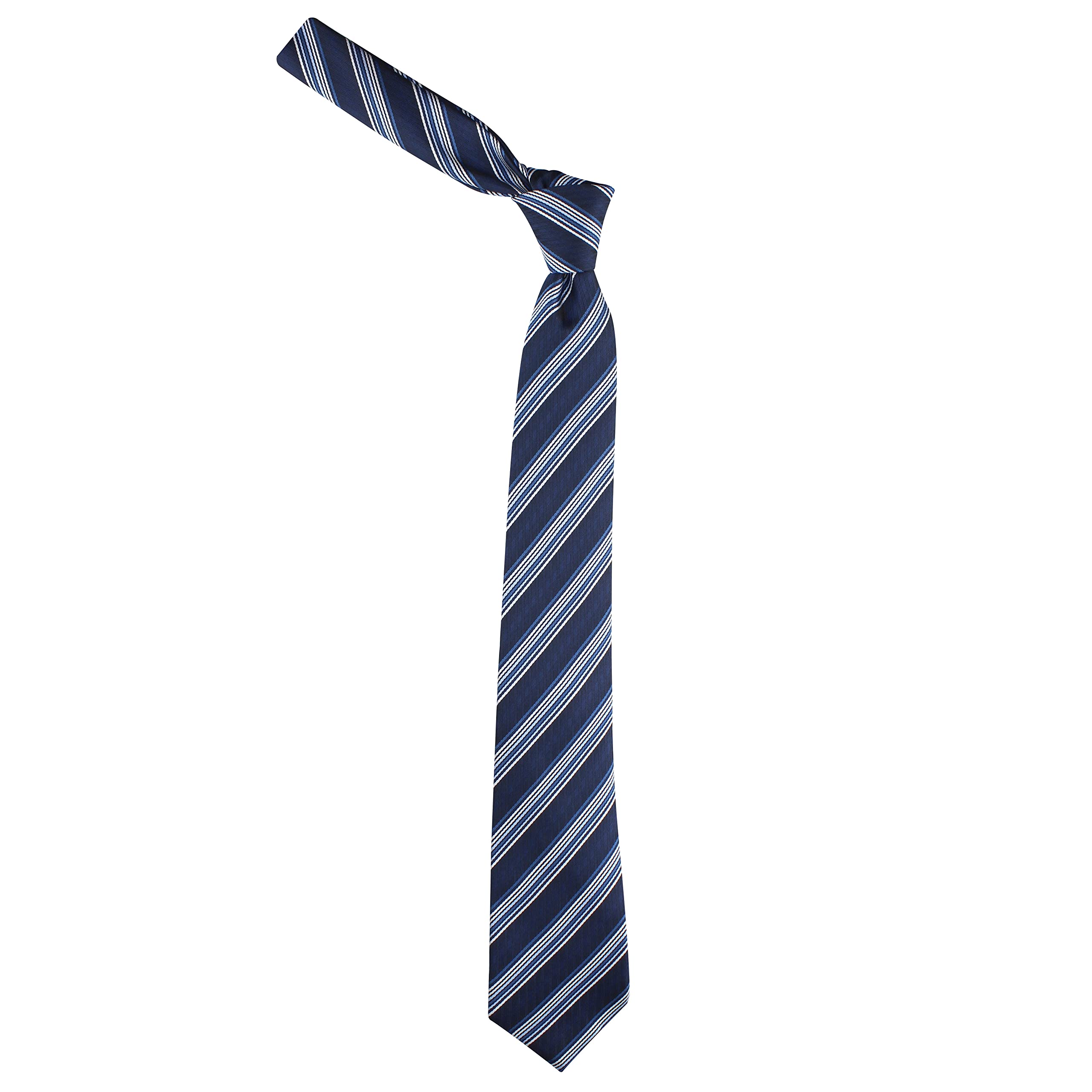 Kavove The Pleasing Striped Blue Necktie For Men - Image 5 thumbnail