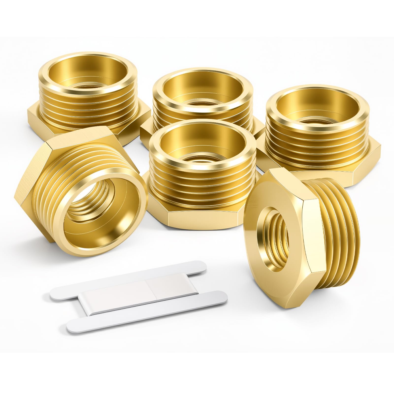 Bwintech 2 Uds 3/8 "hembra a 3/4" macho BSP rosca latón buje hexagonal conector reductor para conversión de conexión de tubería — view 11