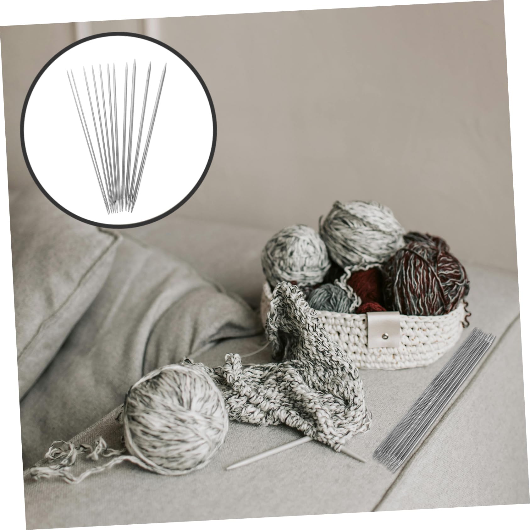 Tofficu 176stücke Edelstahl Stricknadeln Doppelte Spitzen Stricknadeln Für Pullover Mützen Und Schals Ergonomische Glatte Nadeln Für Anfänger Und Fortgeschrittene