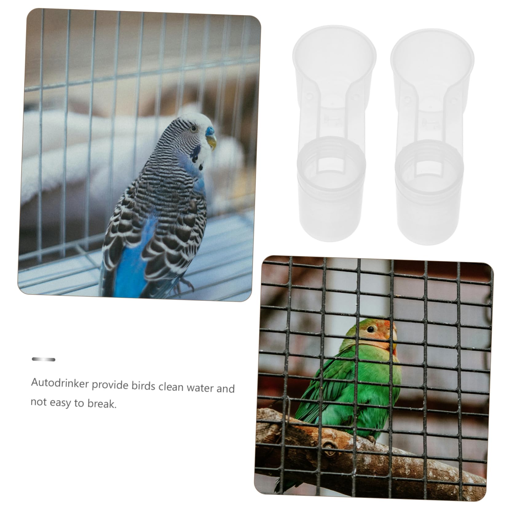 Bebedero Fácil Blanco en Limpiar Puerto Doble de Resistente o para Plástico Pájaros Adecuado para Palomas y Loros Tiendas de Mascotas Zoológicos