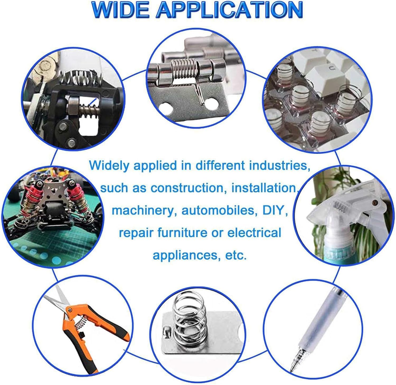 200Pcs Compression Extension Spring Kit, Stainless Steel Rust-Resistant Mechanical Mini Springs for DIY Repair Project