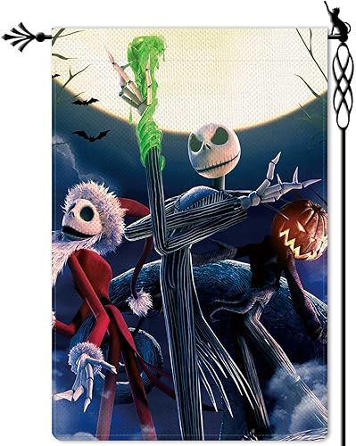 Jauageon Bandera de jardín de fantasmas de Halloween, espeluznante Samll, bandera de jardín, fantasma aterrador, vertical, de doble cara, rústica,