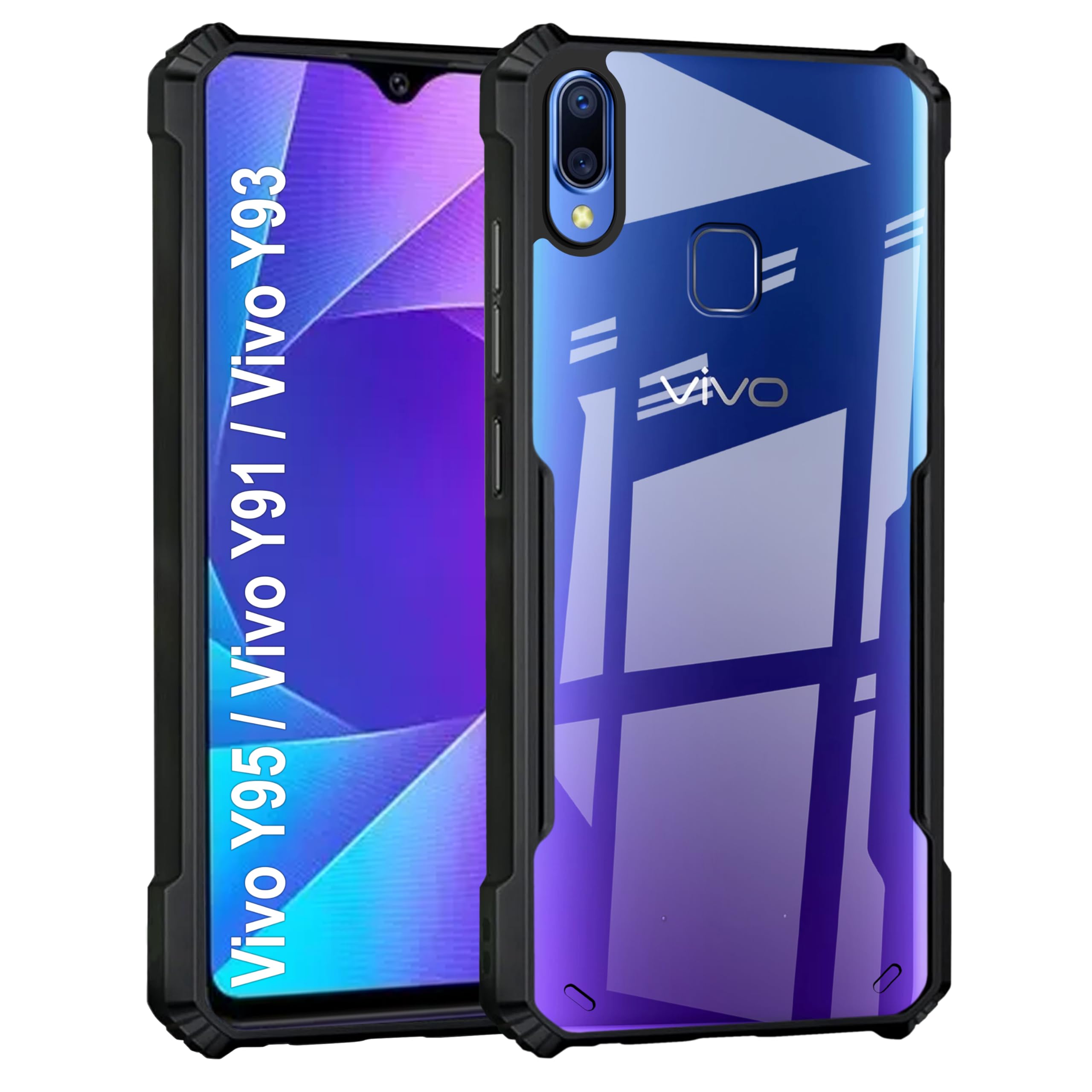 Vivo Y95 Case - Clear Matte TPU PC Cover -1