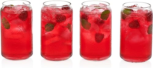 Libbey – Vaso de cerveza con forma de lata 16 onzas., paquete de de 4, Transparente