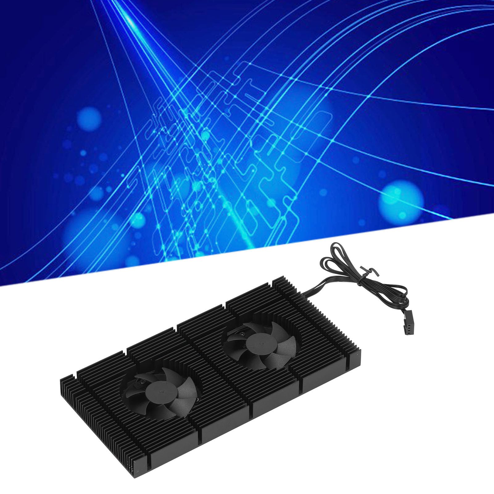 Cocoarm GK6 Ventilador Dual PWM VRAM Disipador de Calor Aleación de Aluminio GPU Placa Posterior Radiador 90 X 180 X 15 Mm Ajustable 1500 a 5000 RPM para Refrigeración de Memoria de Plano Posterior