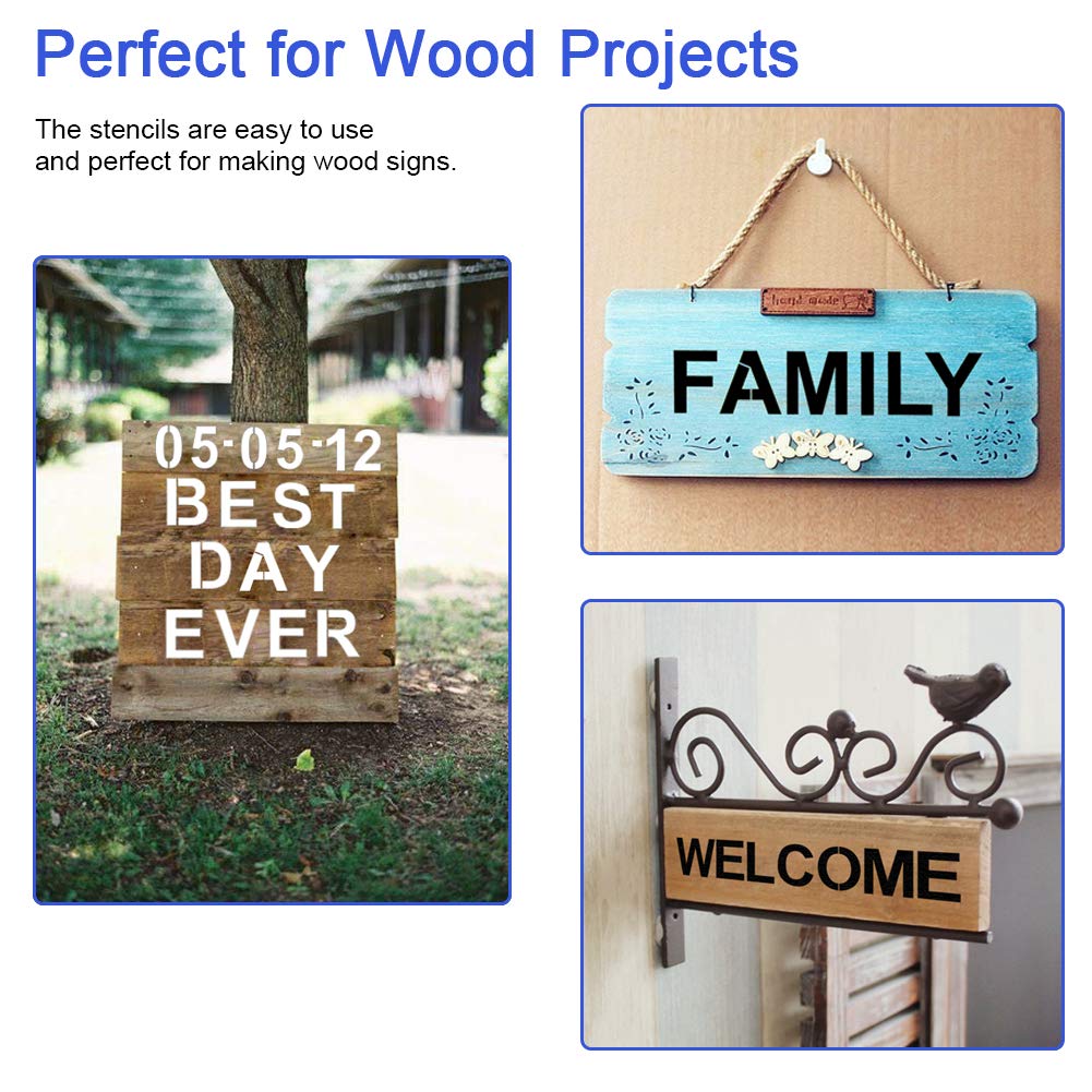 Buy 26Pcs Letter Stencils for Painting on Wood, Alphabet Stencils 3