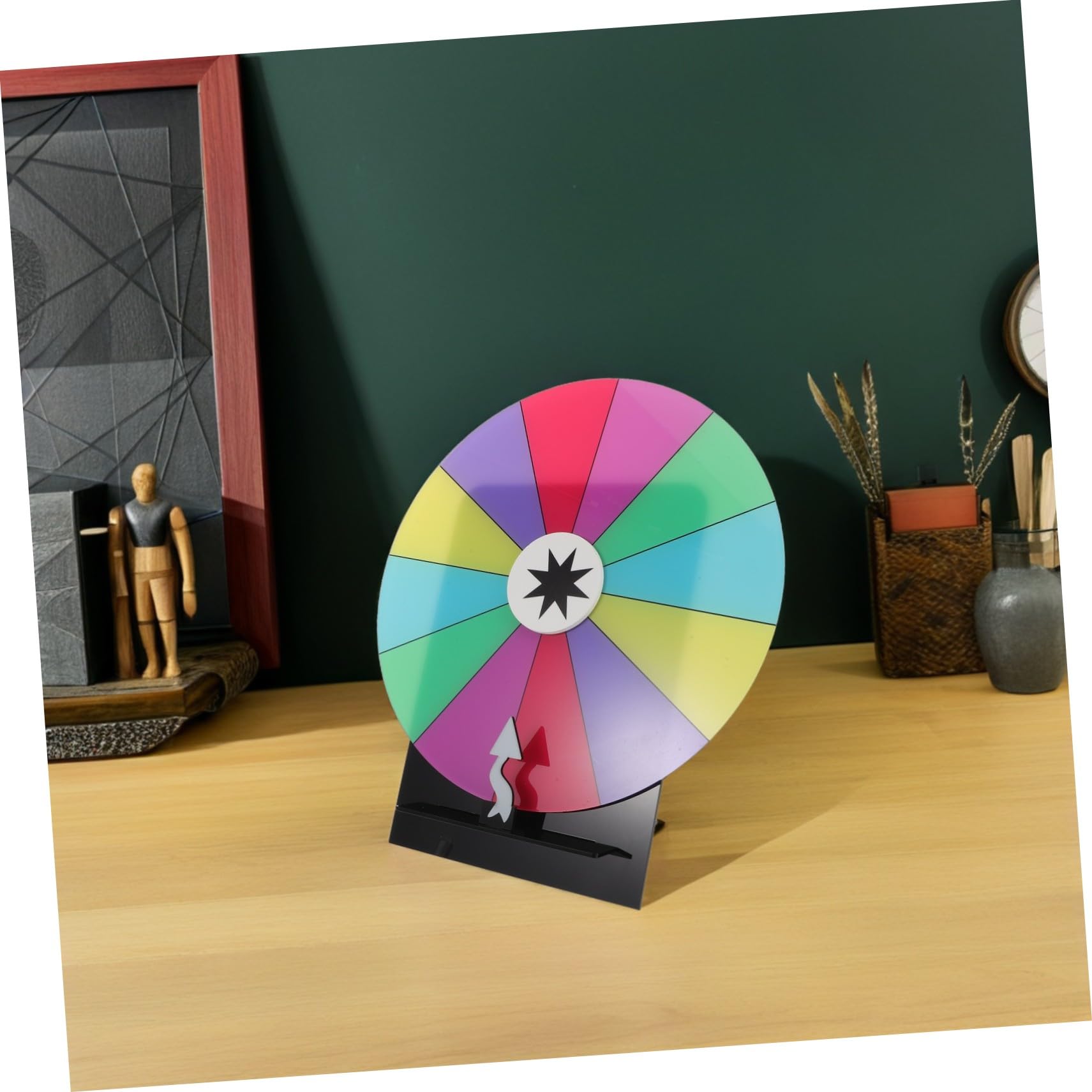Yardwe Ruota delle Feste Girevole in Acrilico Ruota dei Premi da Tavolo per Giochi di Società per Eventi Interattivi Portatile per Feste al Chiuso Aperto