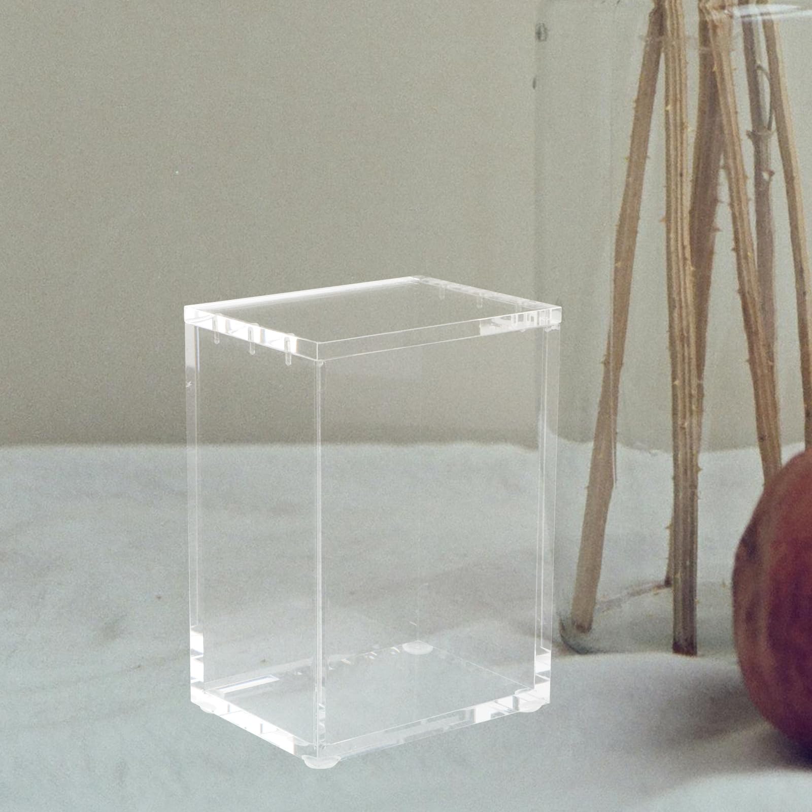 Yardwe Scatola porta-carte magnetica A4 in acrilico, organizer per biglietti da visita, contenitore per esposizione con chiusura magnetica