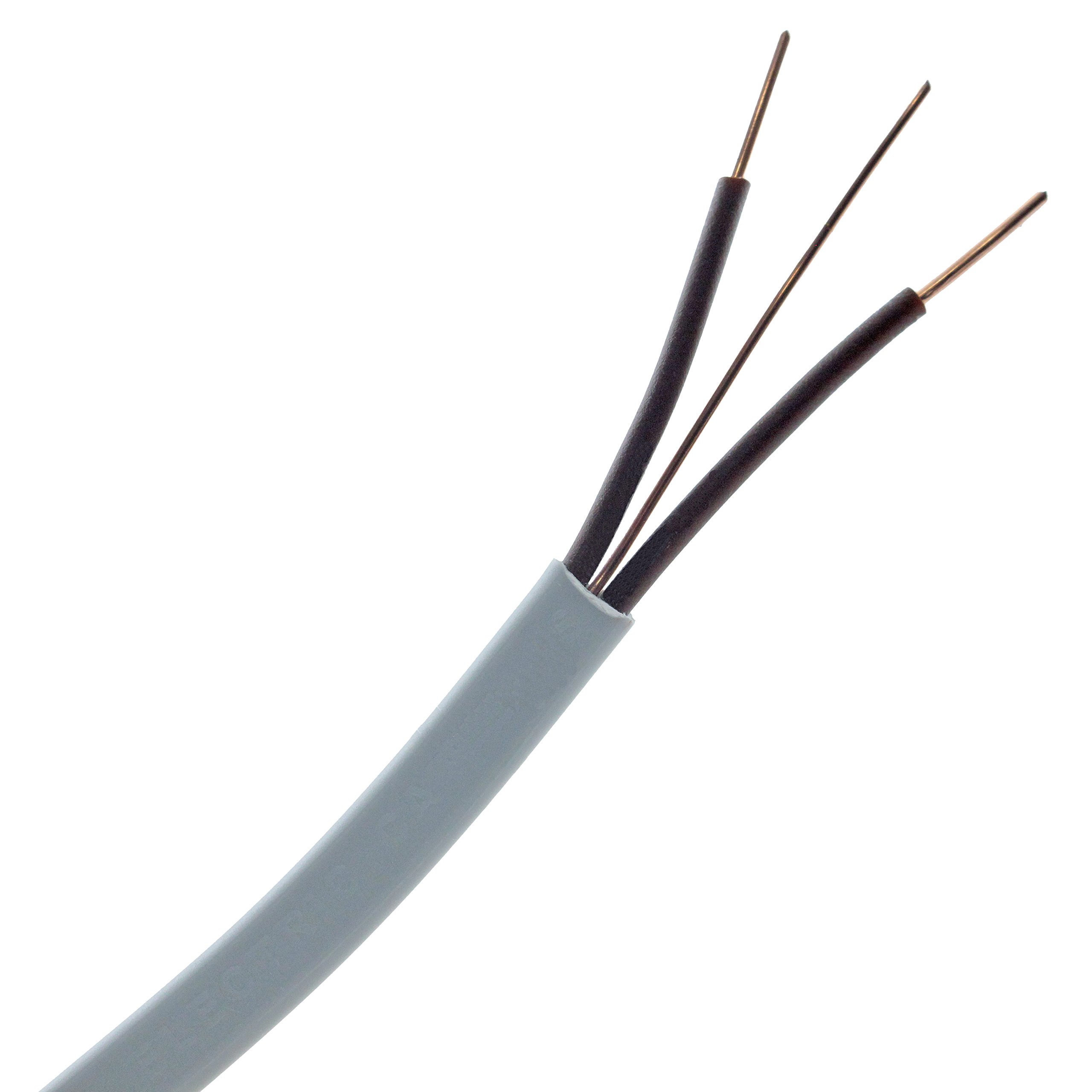 Zexum1967 14 Brown Twin and Earth 6242Y Flat PVC Harmonised Lighting Power Cable, Grey, 1 m