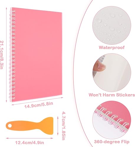 Miniatura 2 de Libros de coleccionista de calcomanías álbum de calcomanías reutilizables con una espátula de plástico de 83 x 58 pulgadas bloc de notas accesorios
