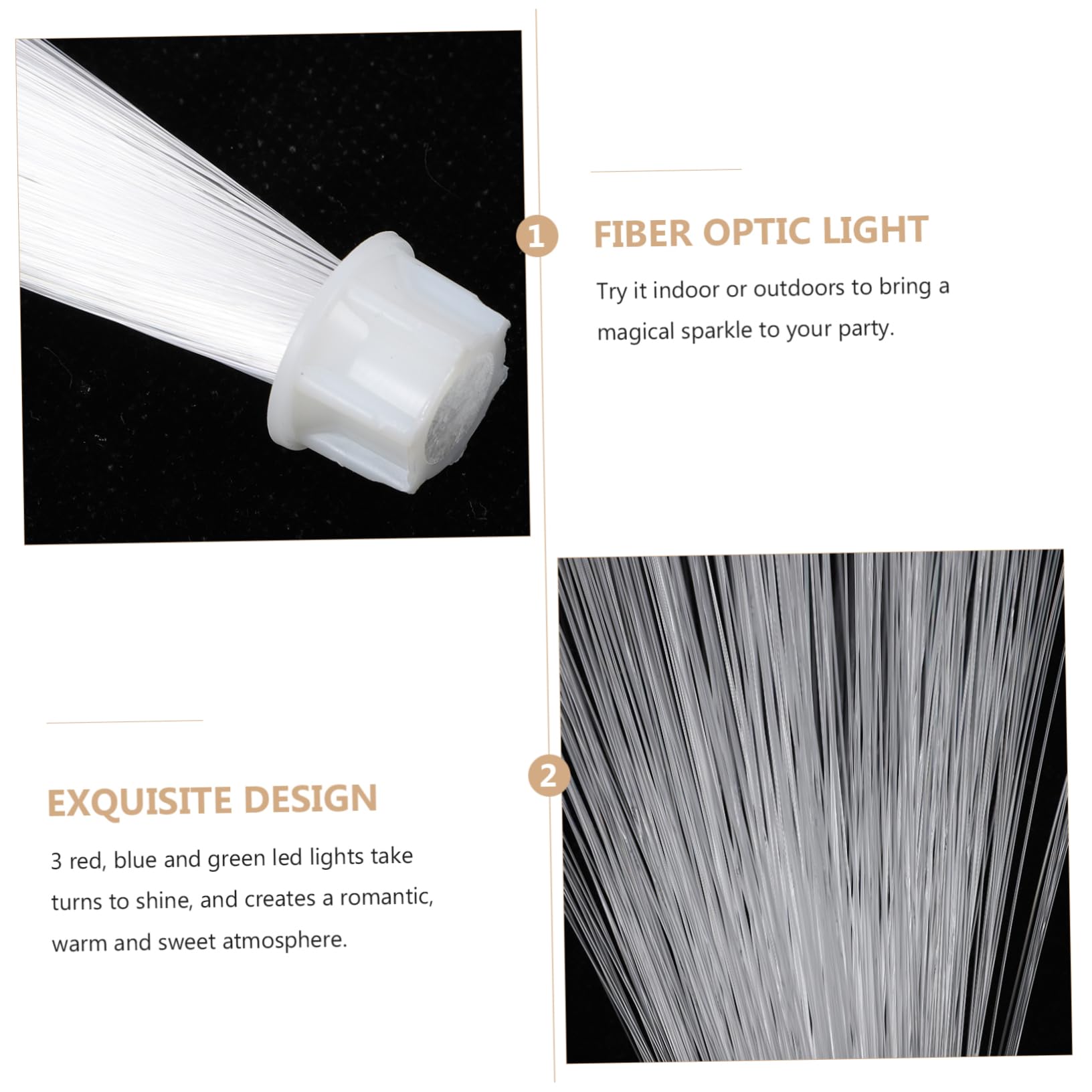 TEHAUX Colorful LED Fiber Optic Lamp Battery Operated Light with Color Changing Effects for Wedding Christmas Party and Home Decoration Creates Magical Atmosphere