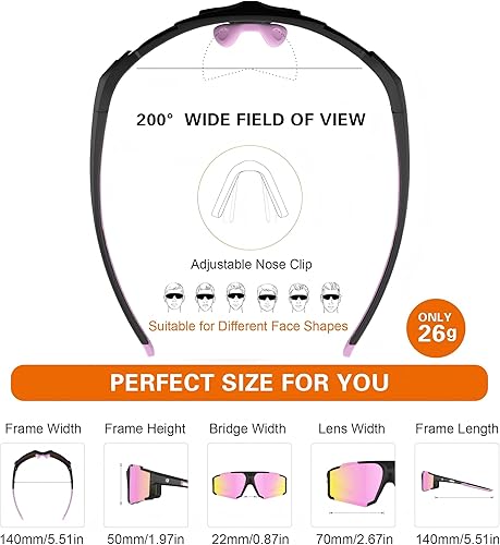 Miniatura 4 de suoso Gafas de sol deportivas polarizadas para hombre UV400 Gafas de sol para correr, gafas de sol ligeras para pesca, béisbol, ciclismo, TR90