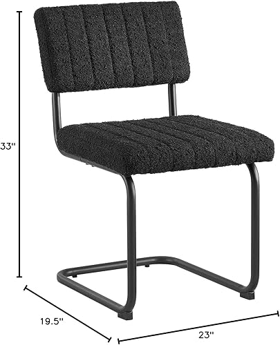 Miniatura 3 de Modway EEI-6469-BLK-BLK Parity Boucle - Juego de 2 sillas auxiliares de comedor, color negro y negro