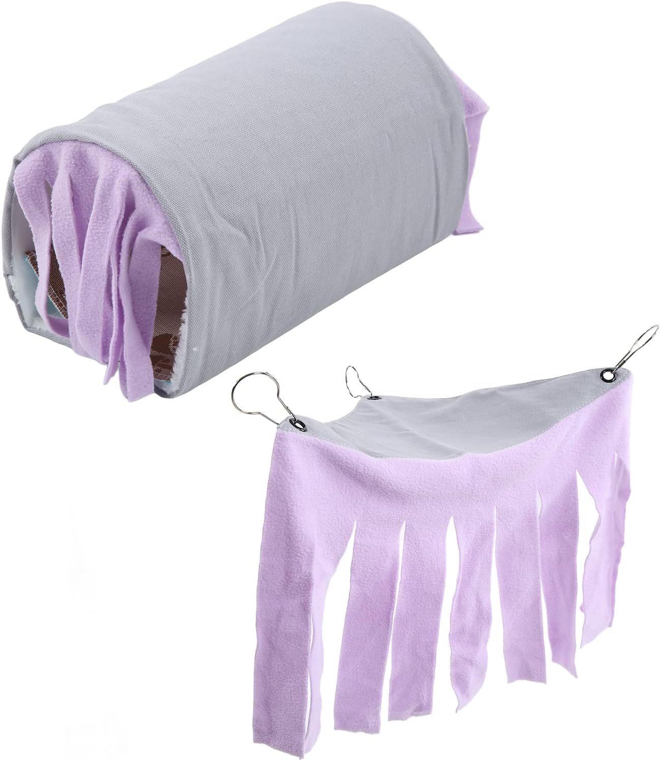 Voluxe Túnel para mascotas, resistente al viento, multiusos, escondite para conejos para cobayas (borla morada)